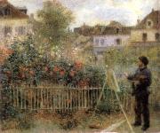 Pierre-Auguste Renoir Monet Painting in His Garden Argenteuil oil painting picture wholesale